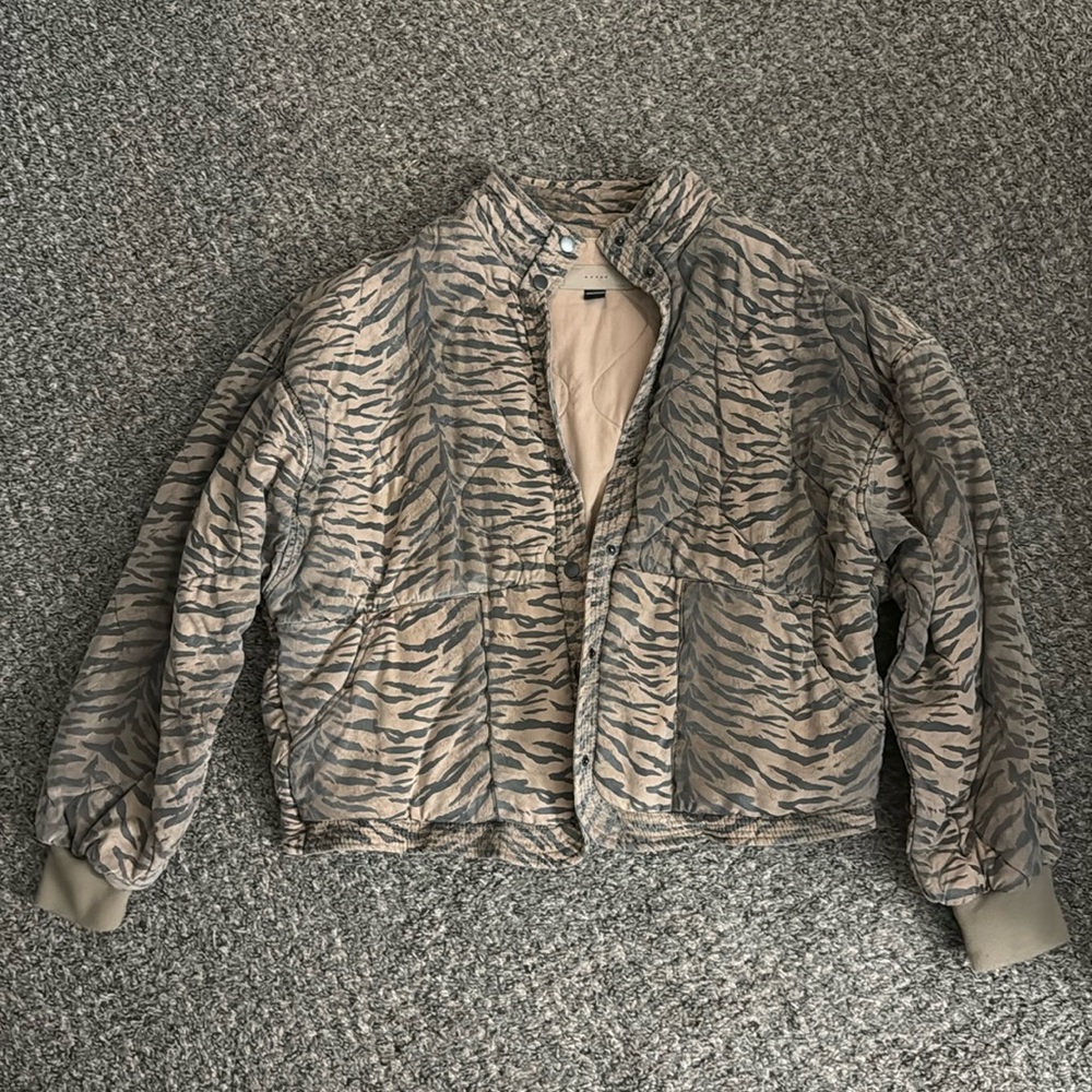 Blank NYC Tiger Striped Quilted Jacket
